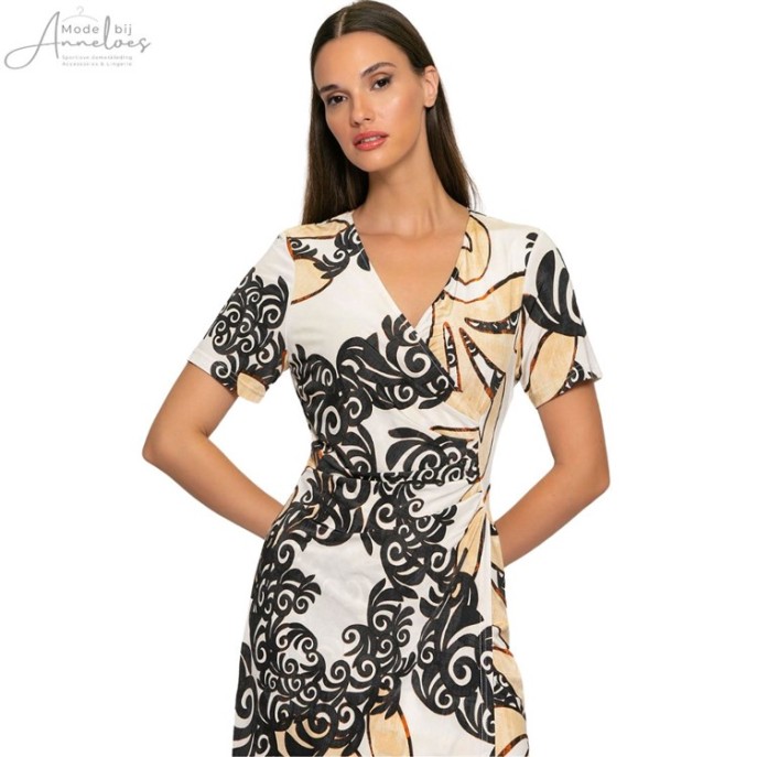 Z Batida Jurk KM overslag - Champagne Smashed print